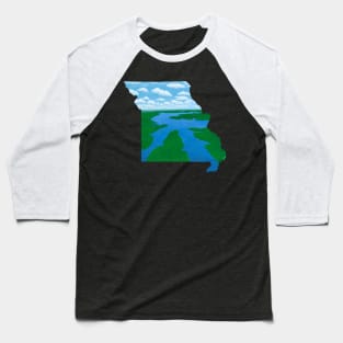 Lake of the Ozarks Michigan Silhouette Baseball T-Shirt